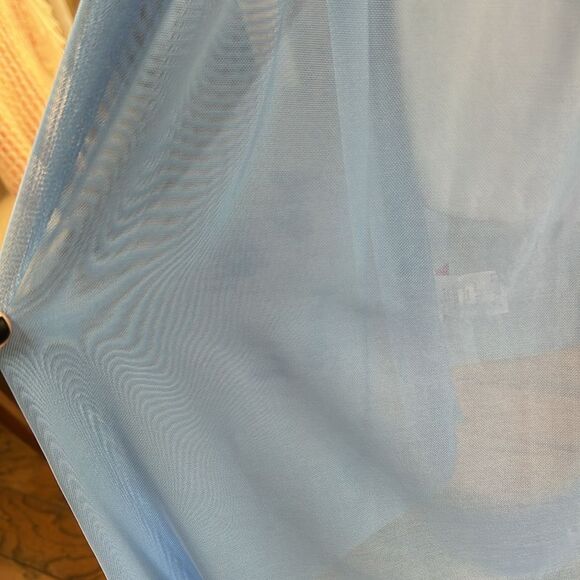 Shirley of Hollywood Lingerie Sexy Sheer Blue Lace Babydoll Peekaboo Cutouts XL - Picture 7 of 12